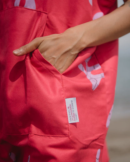 Coral Crush Hooded Poncho