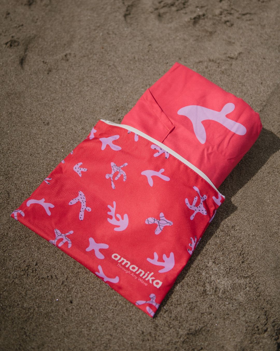 Coral Crush Hooded Poncho