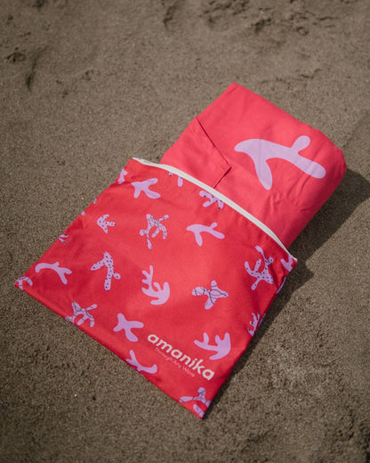 Coral Crush Hooded Poncho